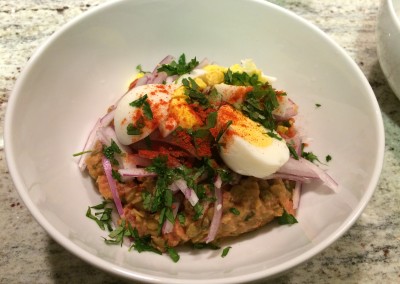 crushed lentils with tahini