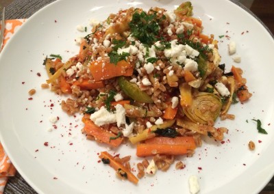 farro and roasted vegetable salad