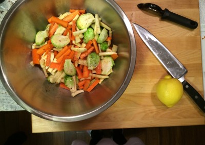 farro and roasted vegetable salad