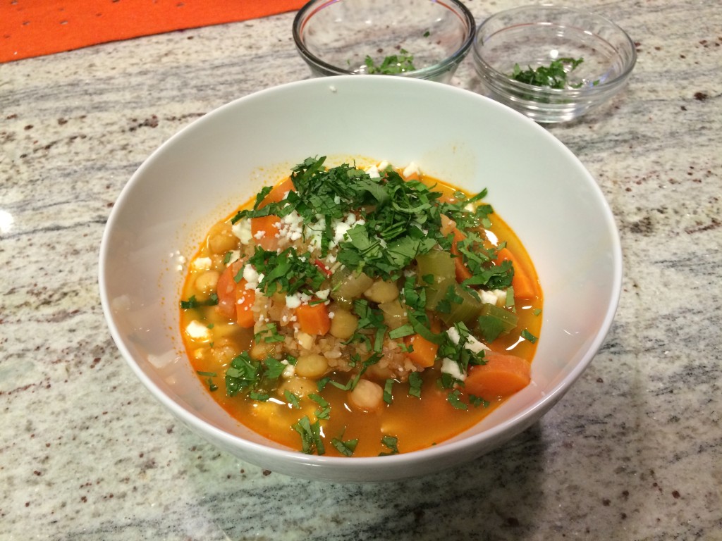 spicy chickpea and bulgur soup - The Orange Onion