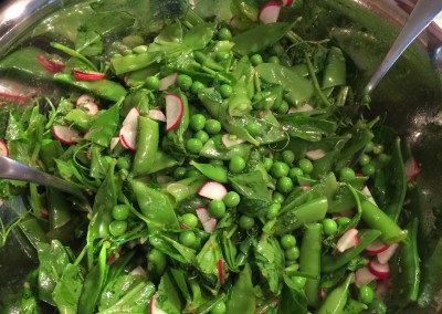 pea and radish salad with mint and ricotta salata