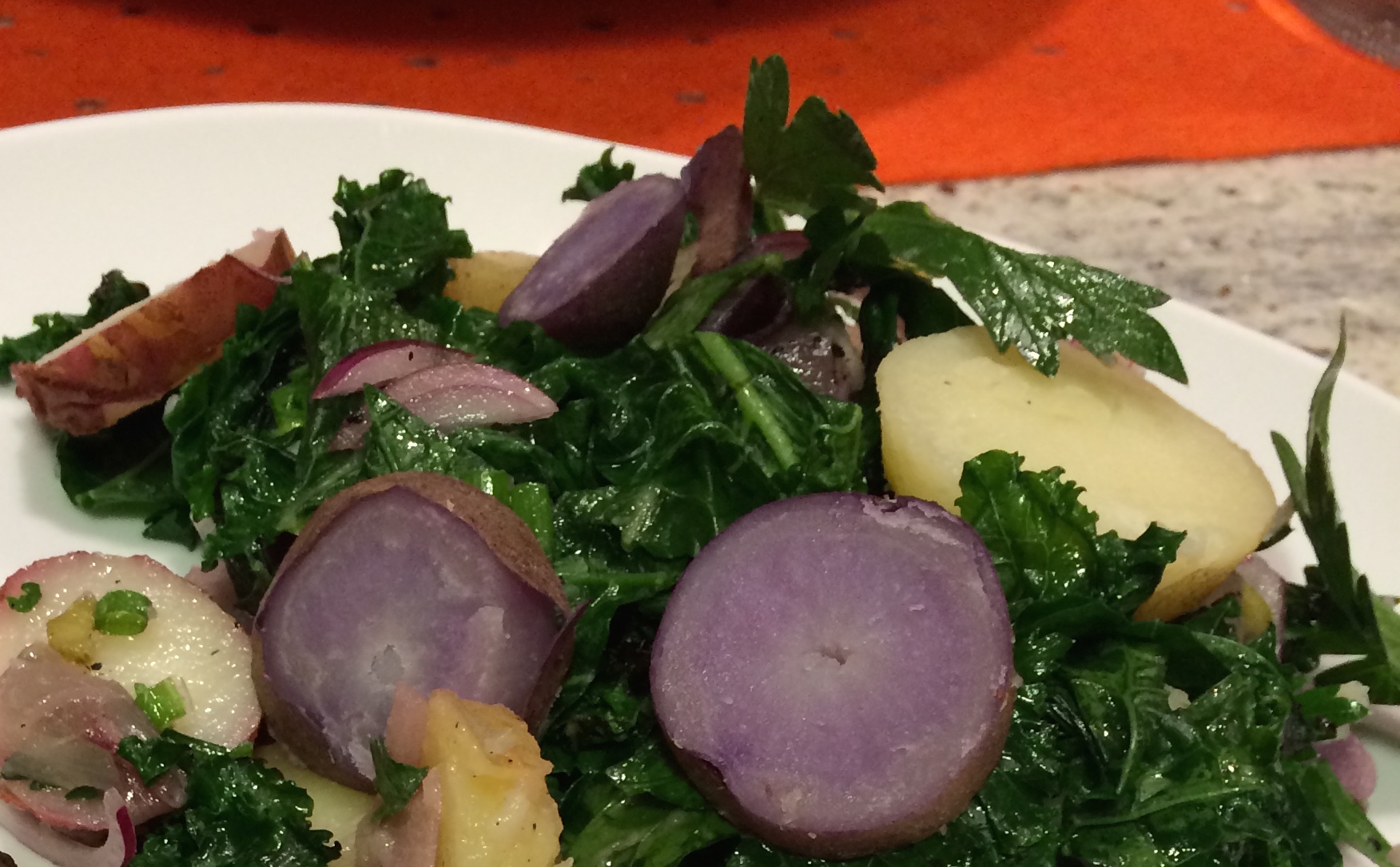 potato salad with grilled kale The Orange Onion